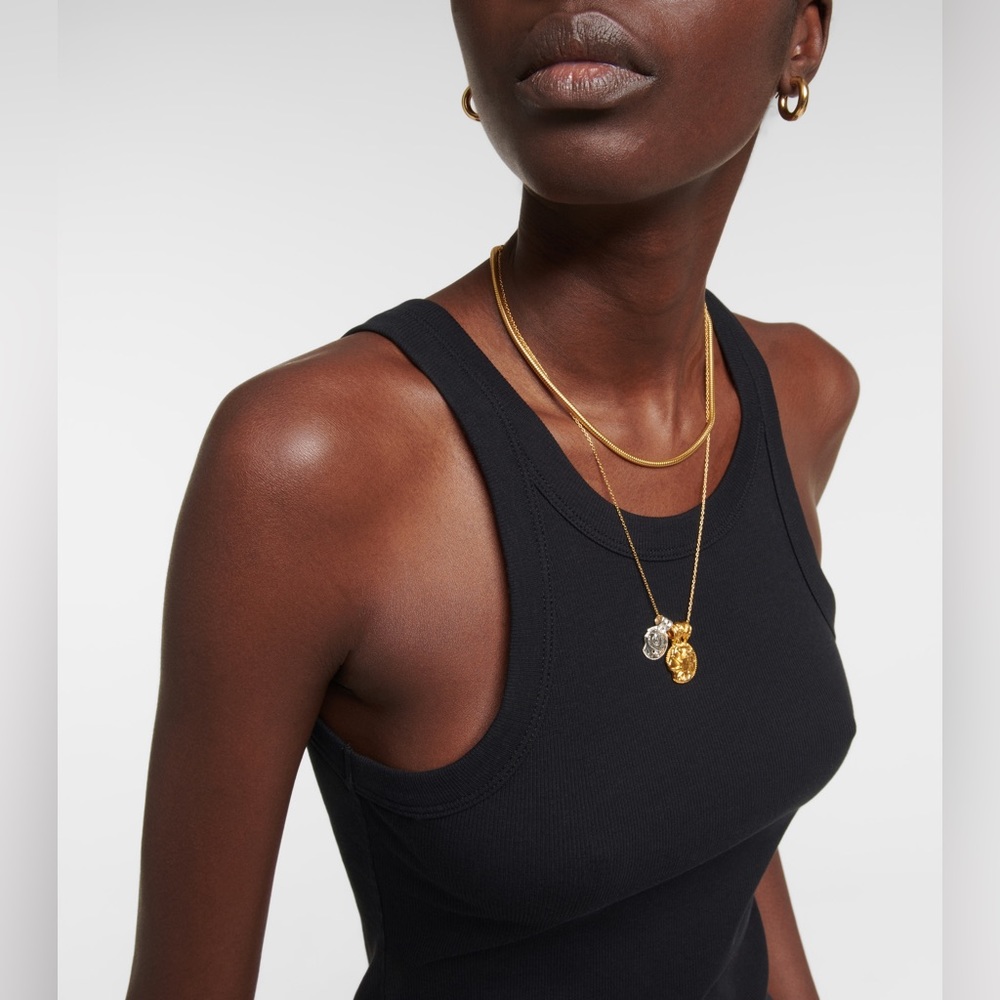 Toteme Cotton-blend jersey tank top in black - Picture 3 of 6